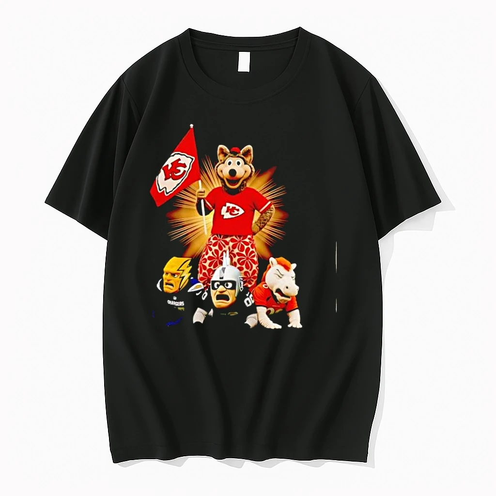 Kansas City Chiefs Mascot Standing Over Chargers Raiders Broncos Shirts