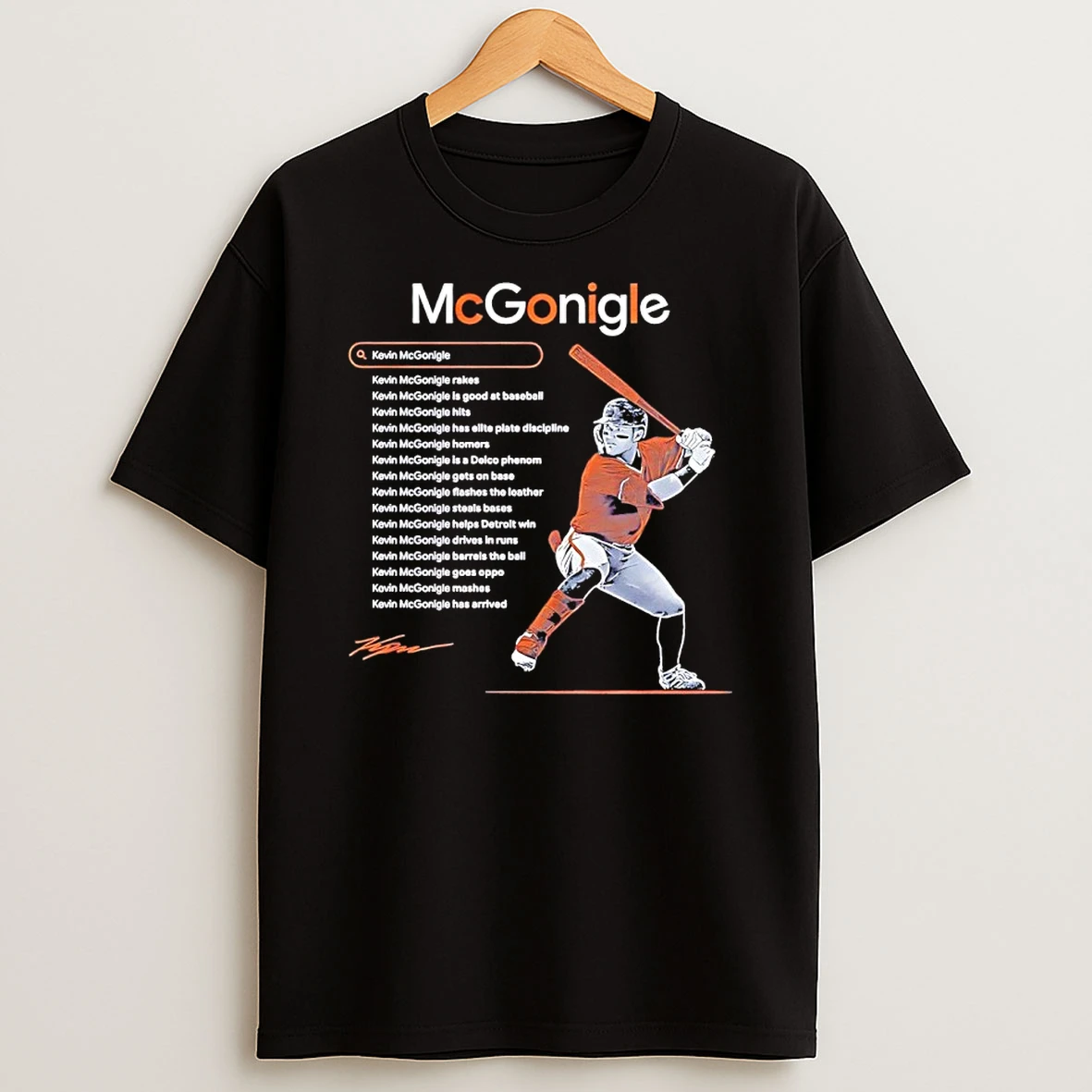 Kevin Mcgonigle Detroit Tigers Search Signature Shirts