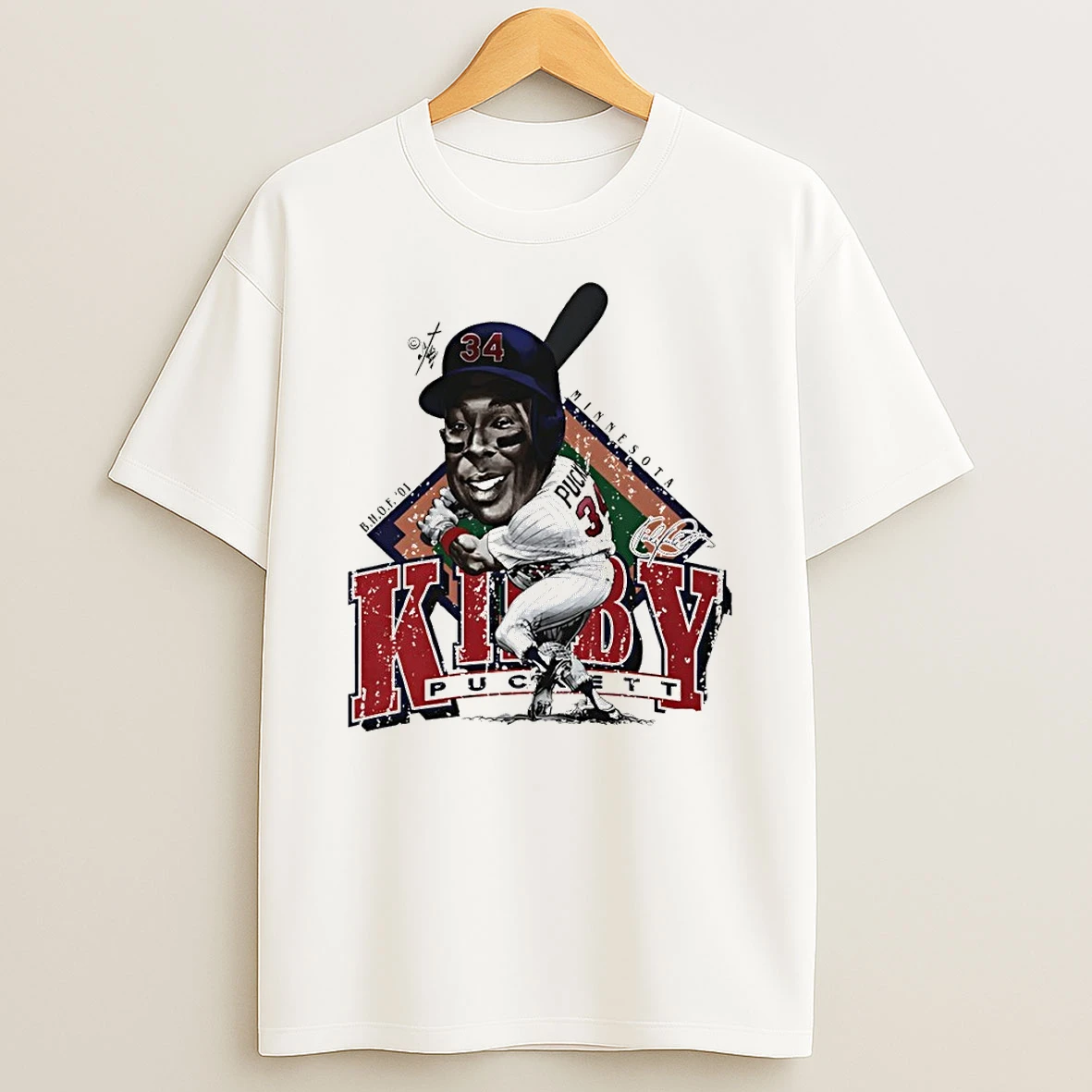 Kirby Puckett Minnesota Twins Baseball Bruce Stark Mlb Signature Shirts
