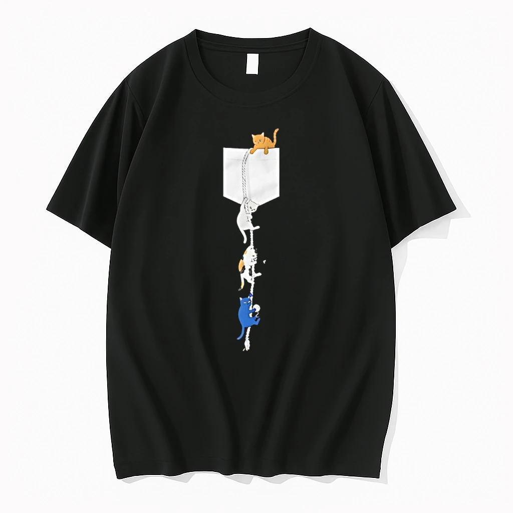 Kittens Climbing Rope From Pocket Shirts