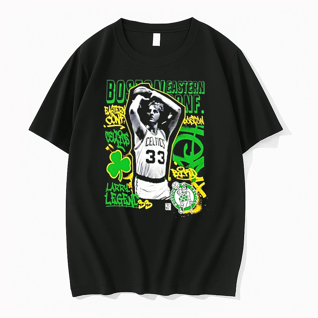 Larry Bird 33 Boston Celtics Star Moment Graphic Art Shirts