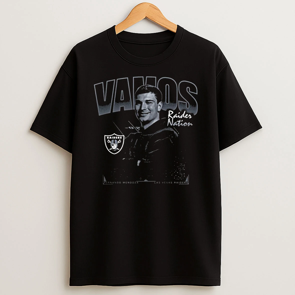 Las Vegas Raiders Fernando Mendoza Black Vamos 2026 Nfl Draft Pick Shirts