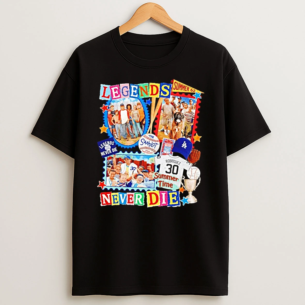 Legends Never Die The Sandlot Baseball Squad Crew Vintage Movie Shirts