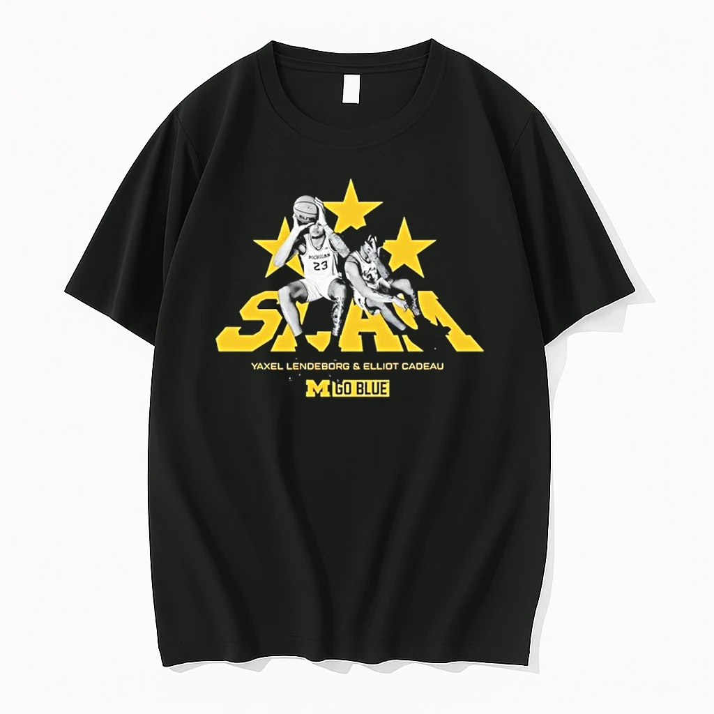 Lendeborg And Cadeau Remix Go Blue Michigan Wolverines Slam Shirts