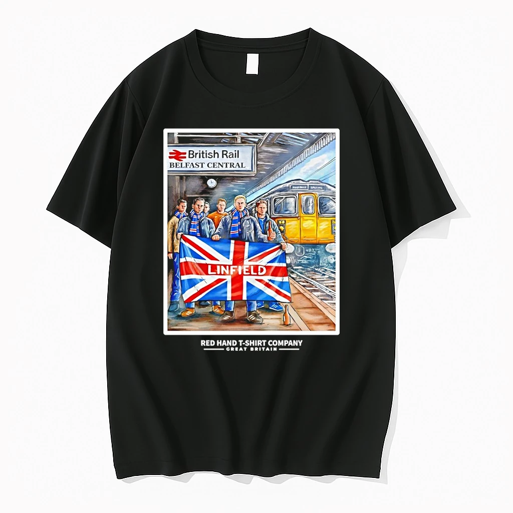 Linfield British Rail Belfast Central Uk Flag Shirts