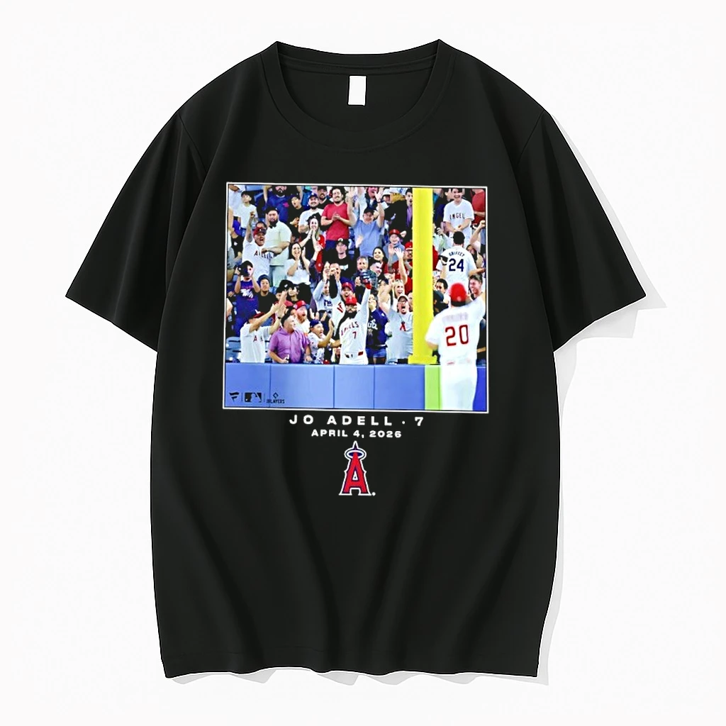 Los Angeles Angels Jo Adell Black Mlb Flash Feature Shirts