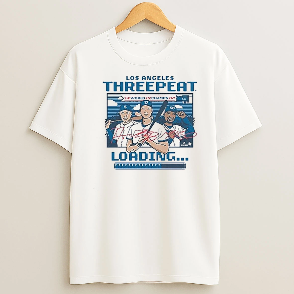 Los Angeles Baseball Threepeat Loading Caricature Shirts