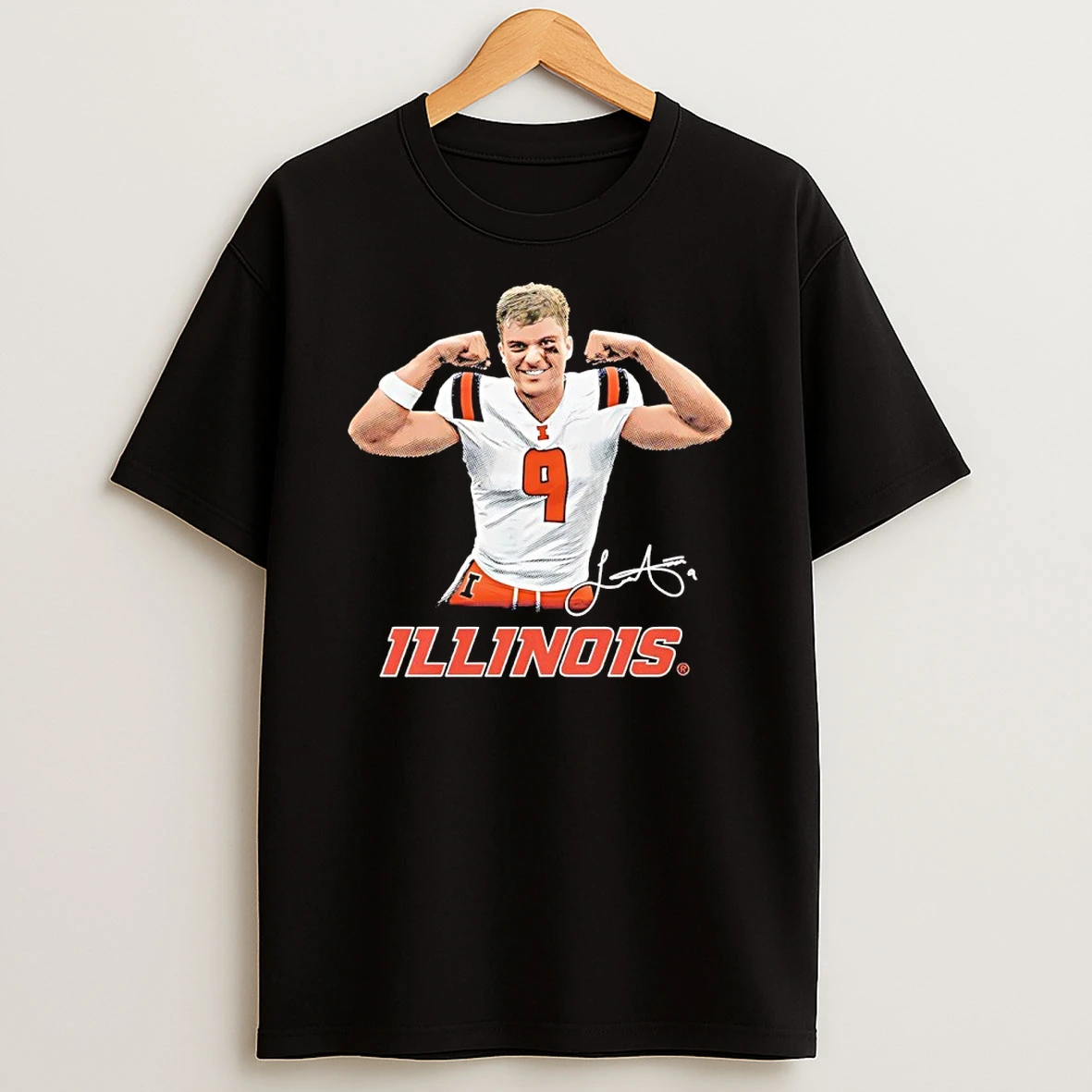 Luke Altmyer Flexing Muscle Illinois Fighting Illini Shirts