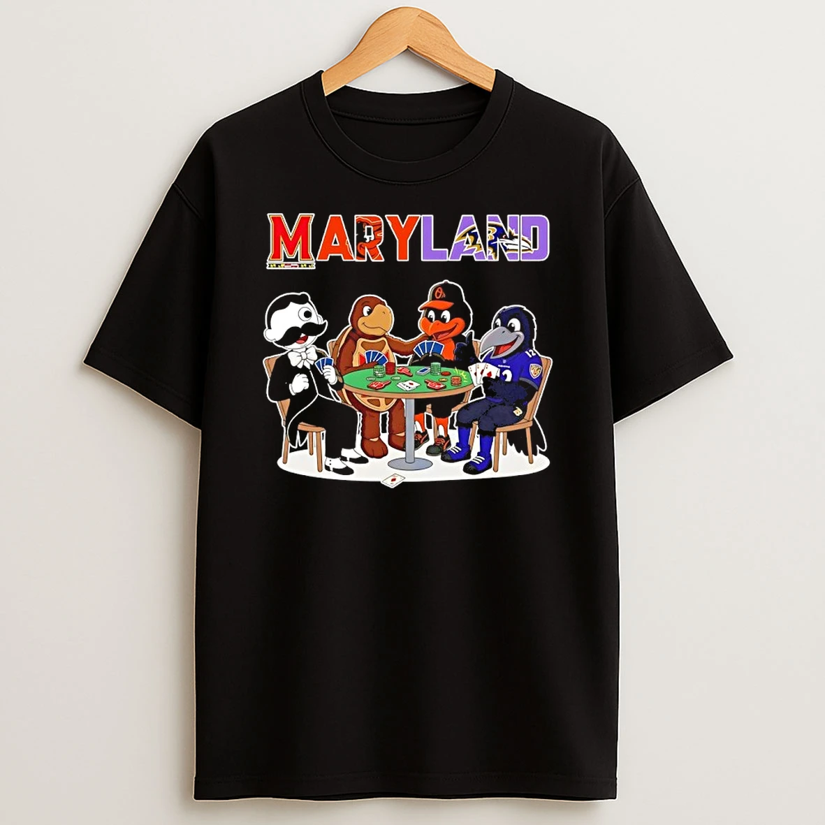 Marland City Sports Mascot Playing Poker Shirts