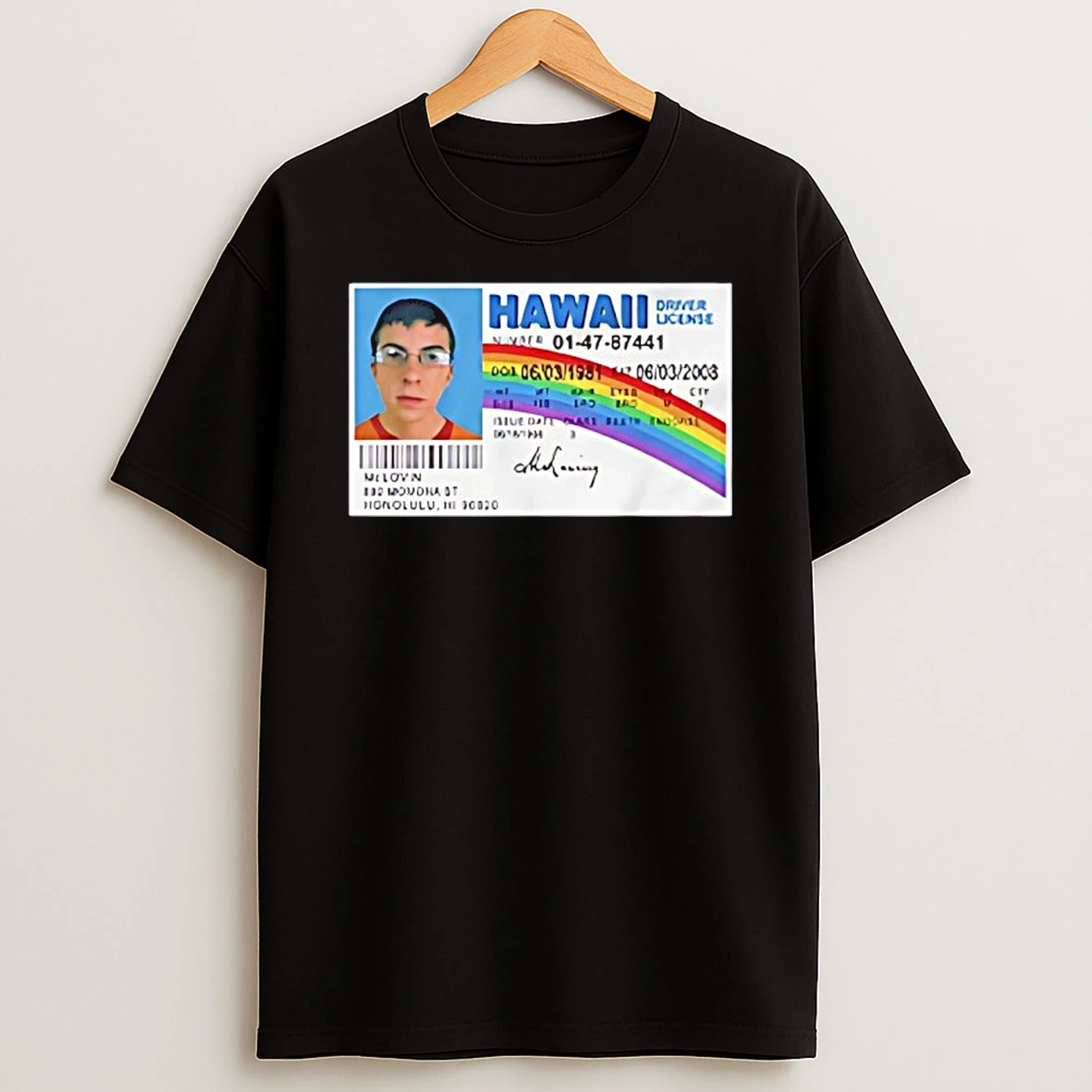 Mclovin Id Dake Driver License Shirts