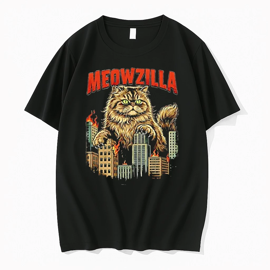 Meowzilla City Skyline Graphic Shirts