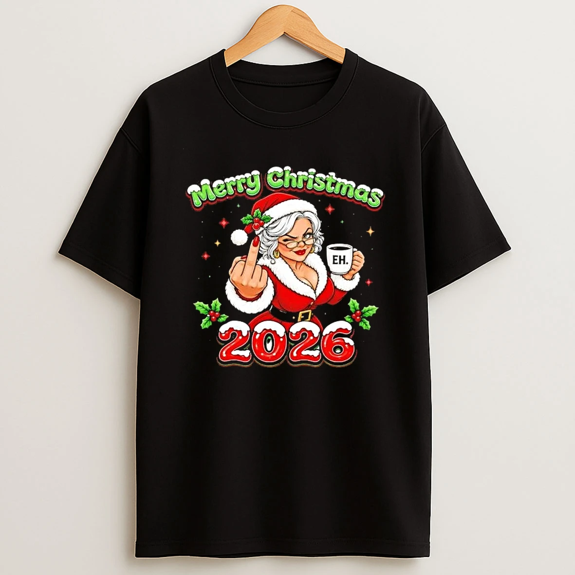 Merry Christmas 2026 Naughty Mrs Santa Shirts