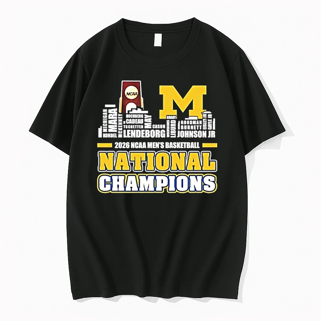 Michigan Mens Basketball 2026 National Champions City Skyline Shirts