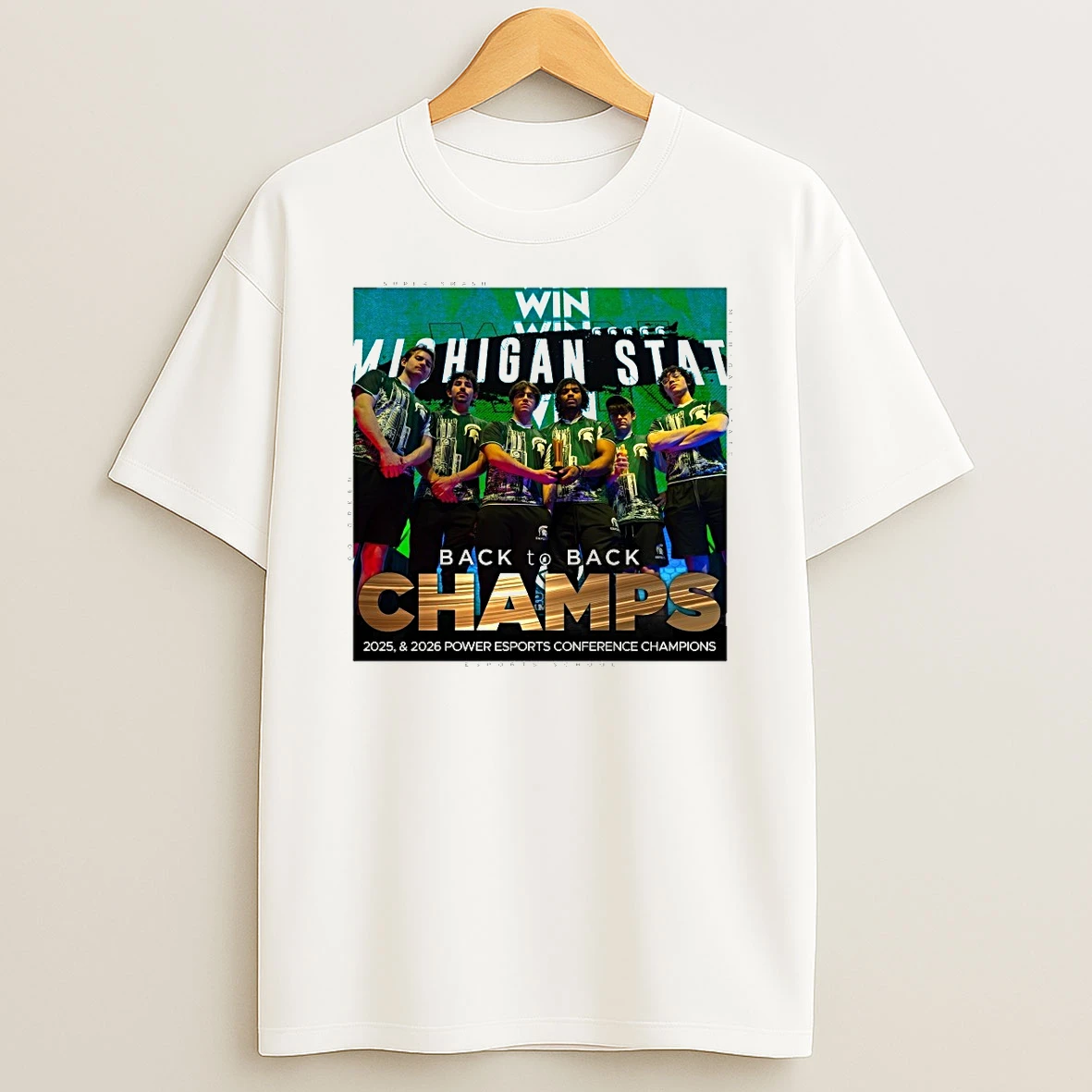 Michigan State Esports Back To Back Champs 2025 2026 Power Esports Conference Champions Shirts