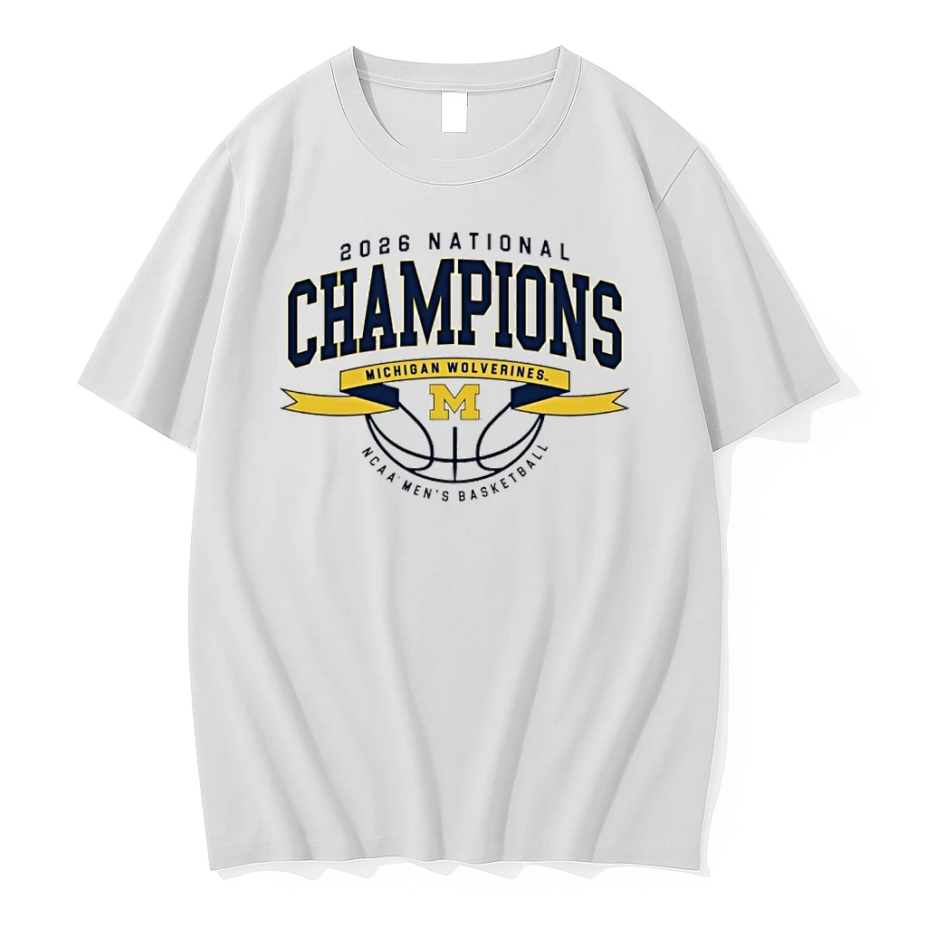 Michigan Wolverines 2026 Basketball National Champions Ribbon Shirts