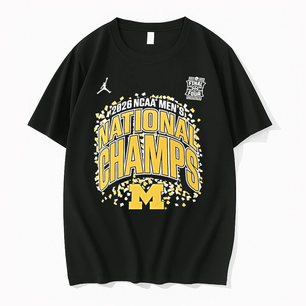 Michigan Wolverines 2026 Mens Basketball National Champions Confetti Celebration Shirts