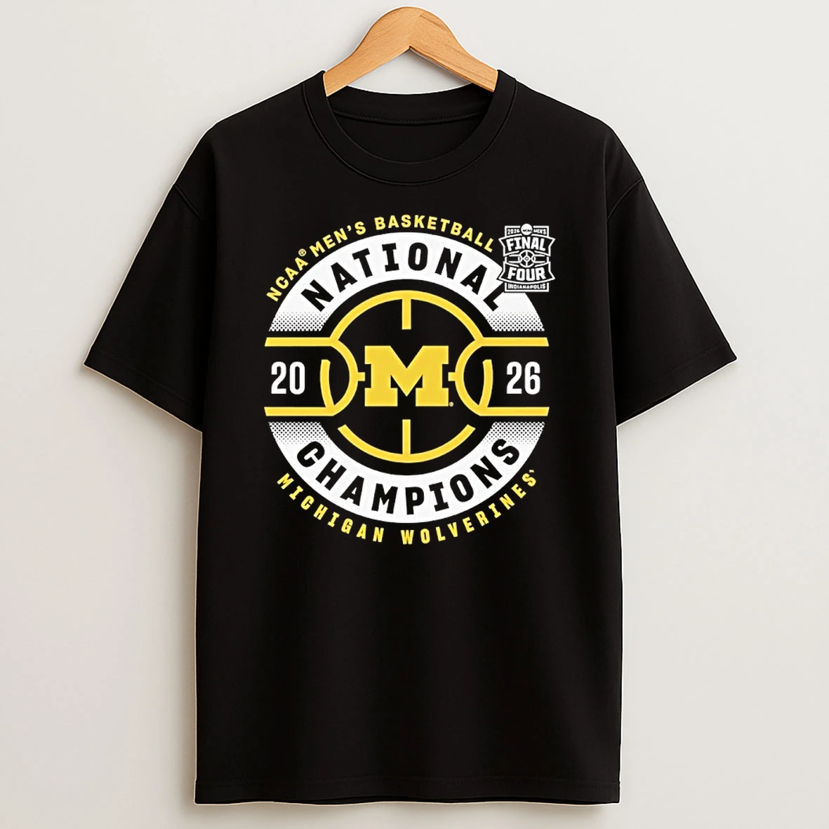 Michigan Wolverines 2026 Mens Basketball National Champions Hardwood Shirts