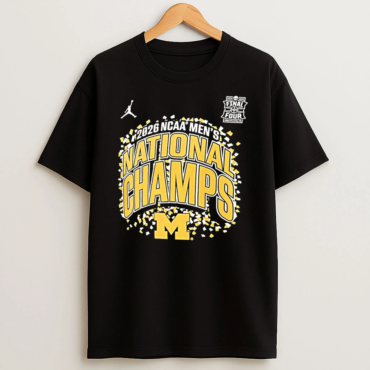 Michigan Wolverines 2026 Ncaa Mens Basketball National Champions Confetti Shirts