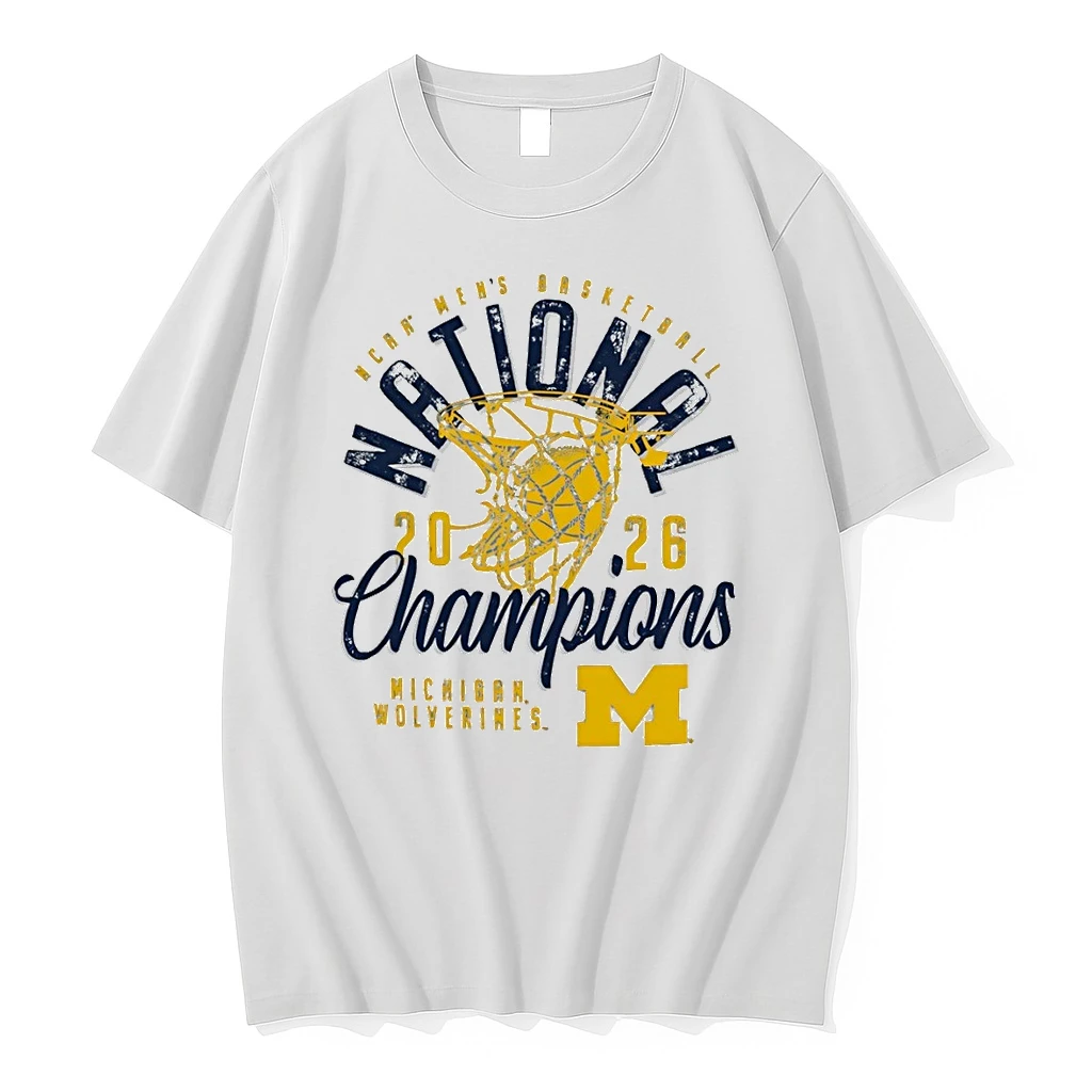 Michigan Wolverines 2026 Ncaa Mens Basketball National Champions Distressed Net Shirts