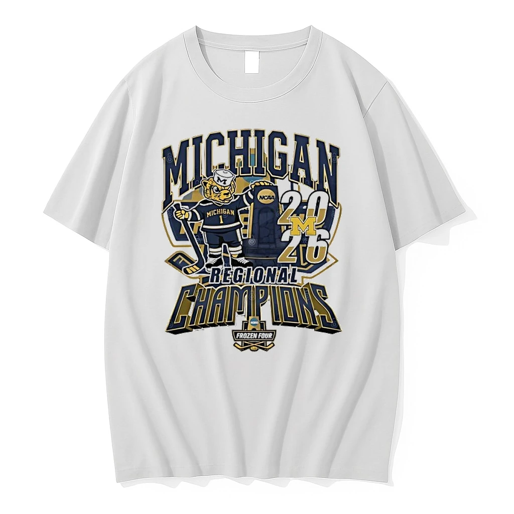 Michigan Wolverines 2026 Ncaa Mens Hockey Regional Champions Mascot Trophy Shirts