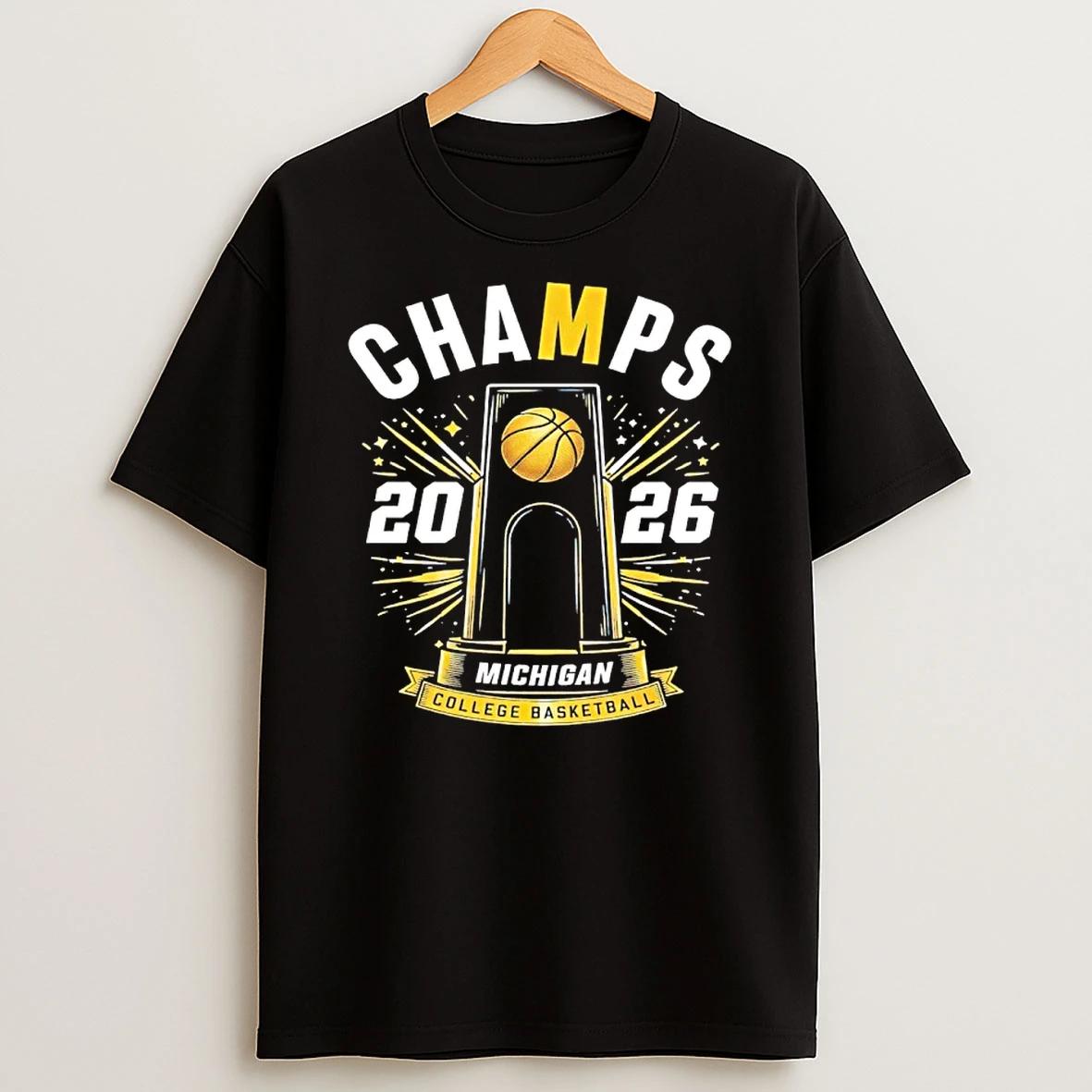 Michigan Wolverines 2026 National Basketball Champs Trophy Shirts