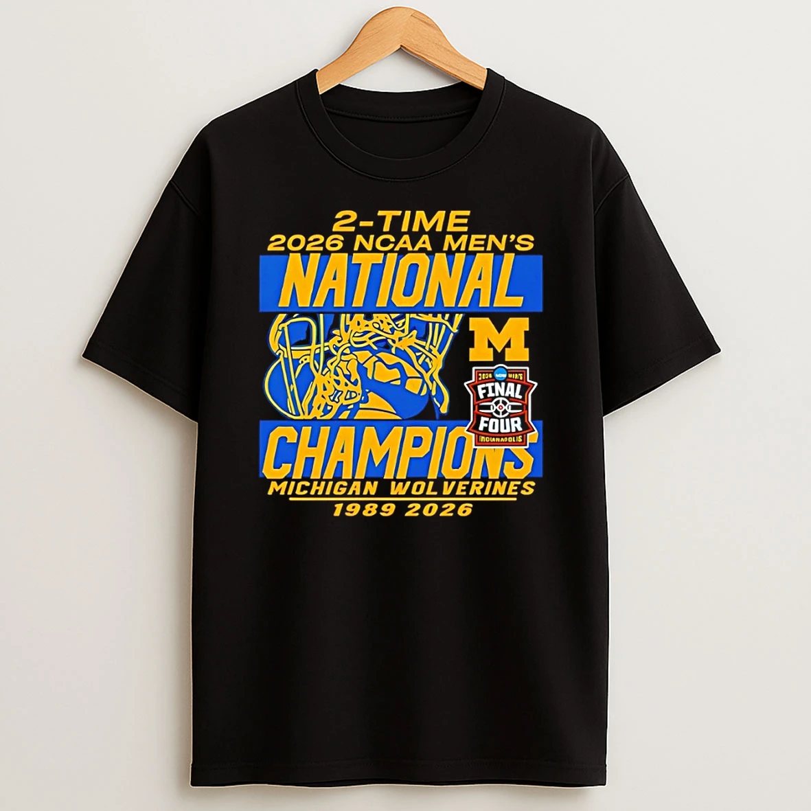 Michigan Wolverines Basketball National Champions 1989 2026 2 Time Ncaa Shirts