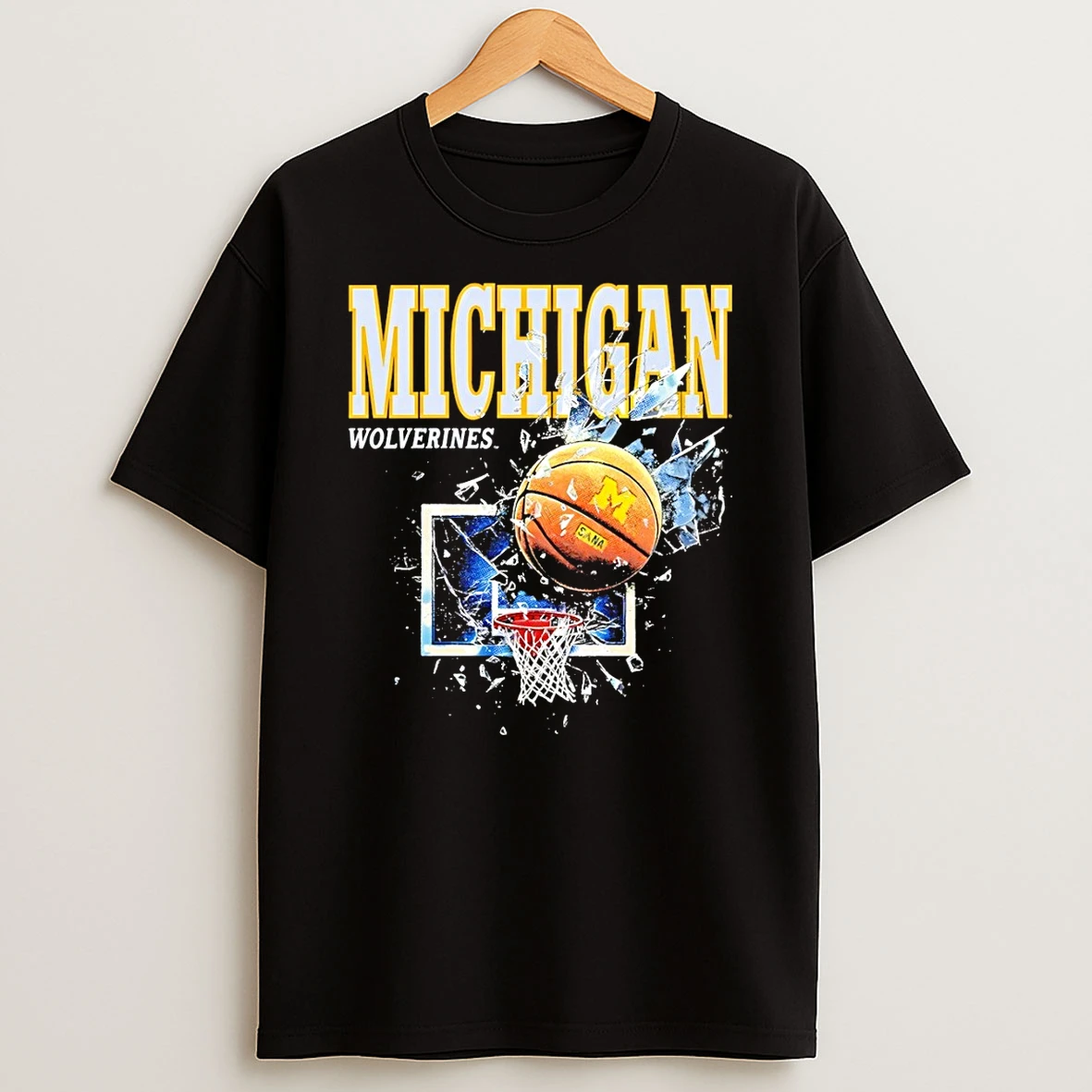 Michigan Wolverines Basketball Broken Glass National Champions Ncaa 2026 Shirts
