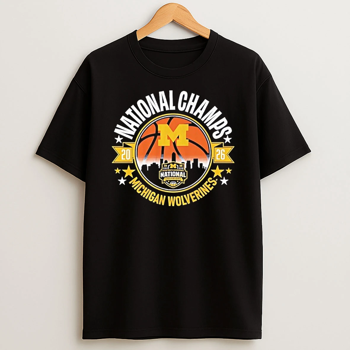 Michigan Wolverines Mbb 2026 National Champions City Skyline Shirts