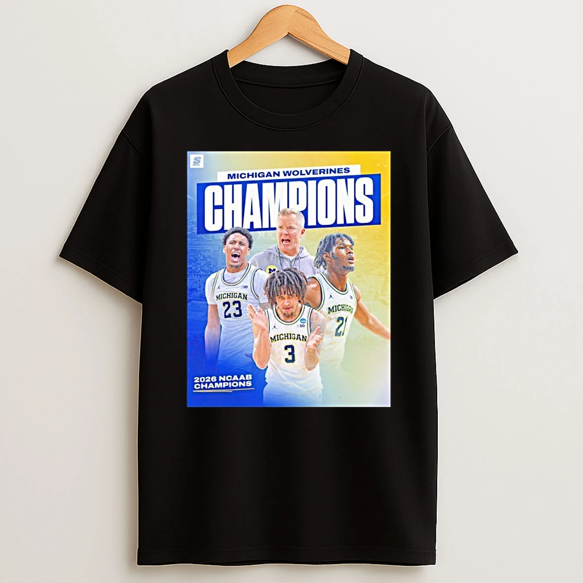 Michigan Wolverines Win 2026 Ncaab Champions Dusty May And Players Shirts
