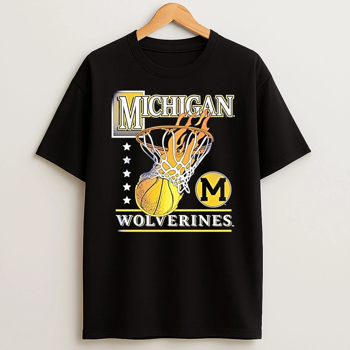 Michigan Wolverines Basketball Hoops Graphic Shirts