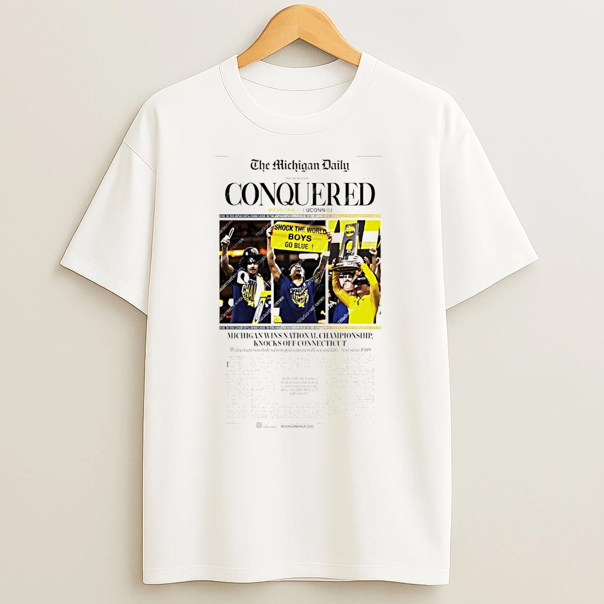 Michigan Wolverines Shock The World Boys Go Blue Conquered National Championship Framed Newspaper Shirts