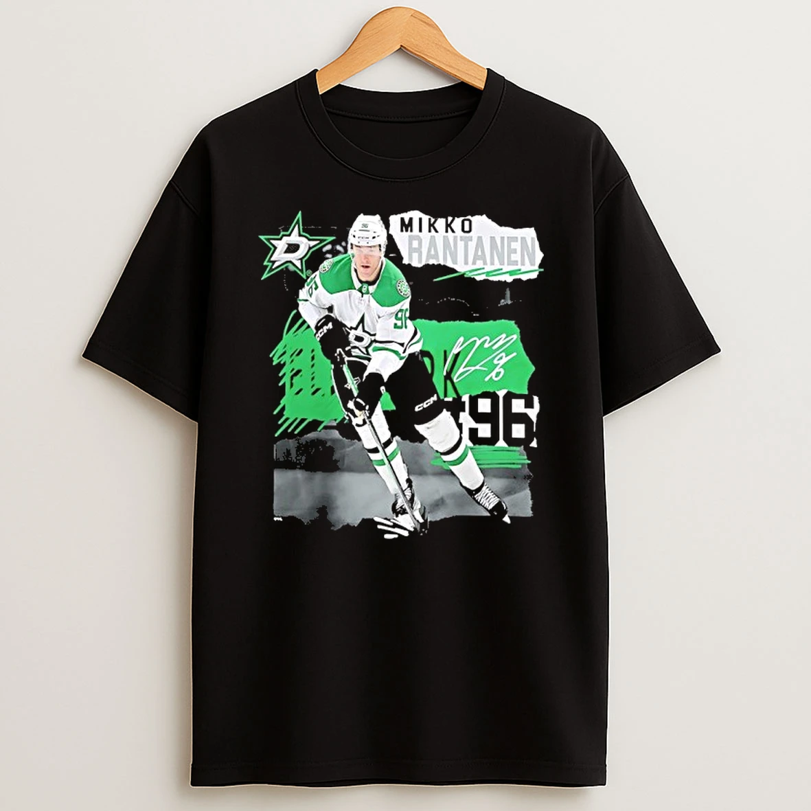 Mikko Rantanen 96 Dallas Stars Hockey Fresh Ice Signature Shirts