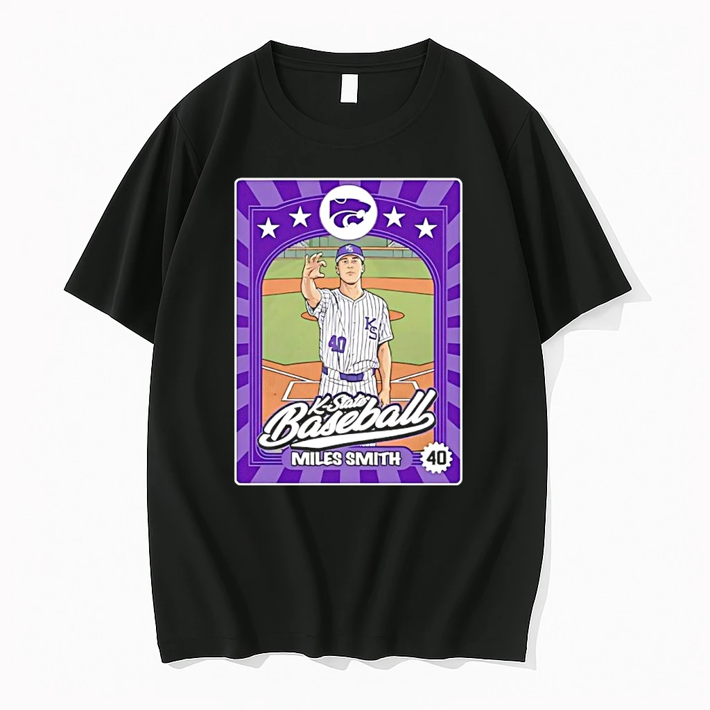 Miles Smith 40 Kansas State Wildcats Baseball Card Inspired Shirts