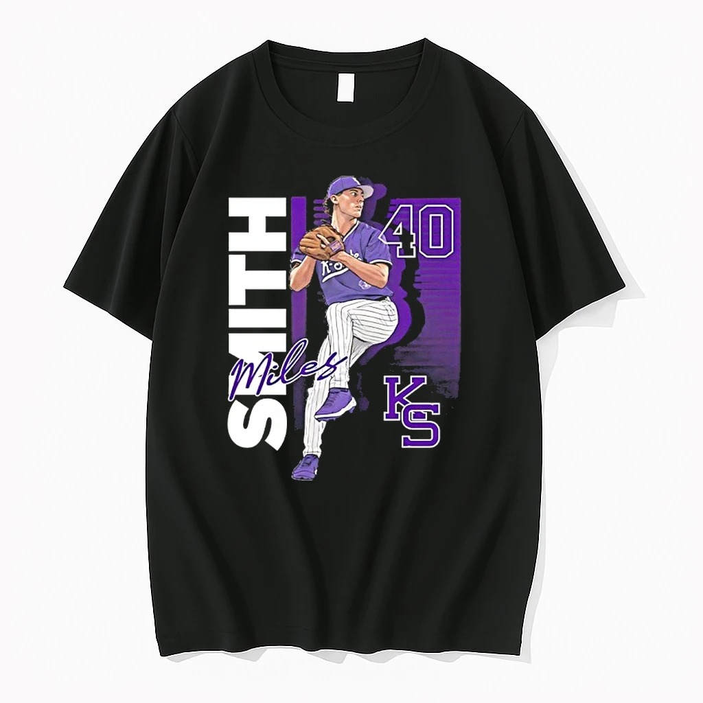 Miles Smith 40 Kansas State Wildcats Baseball Player Caricature Shirts