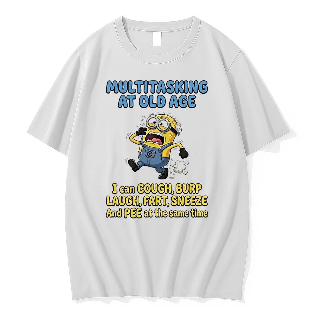 Minions Multitasking At Old Age I Can Cough Burp Cough Fart Sneeze And Pee At The Same Time Shirts