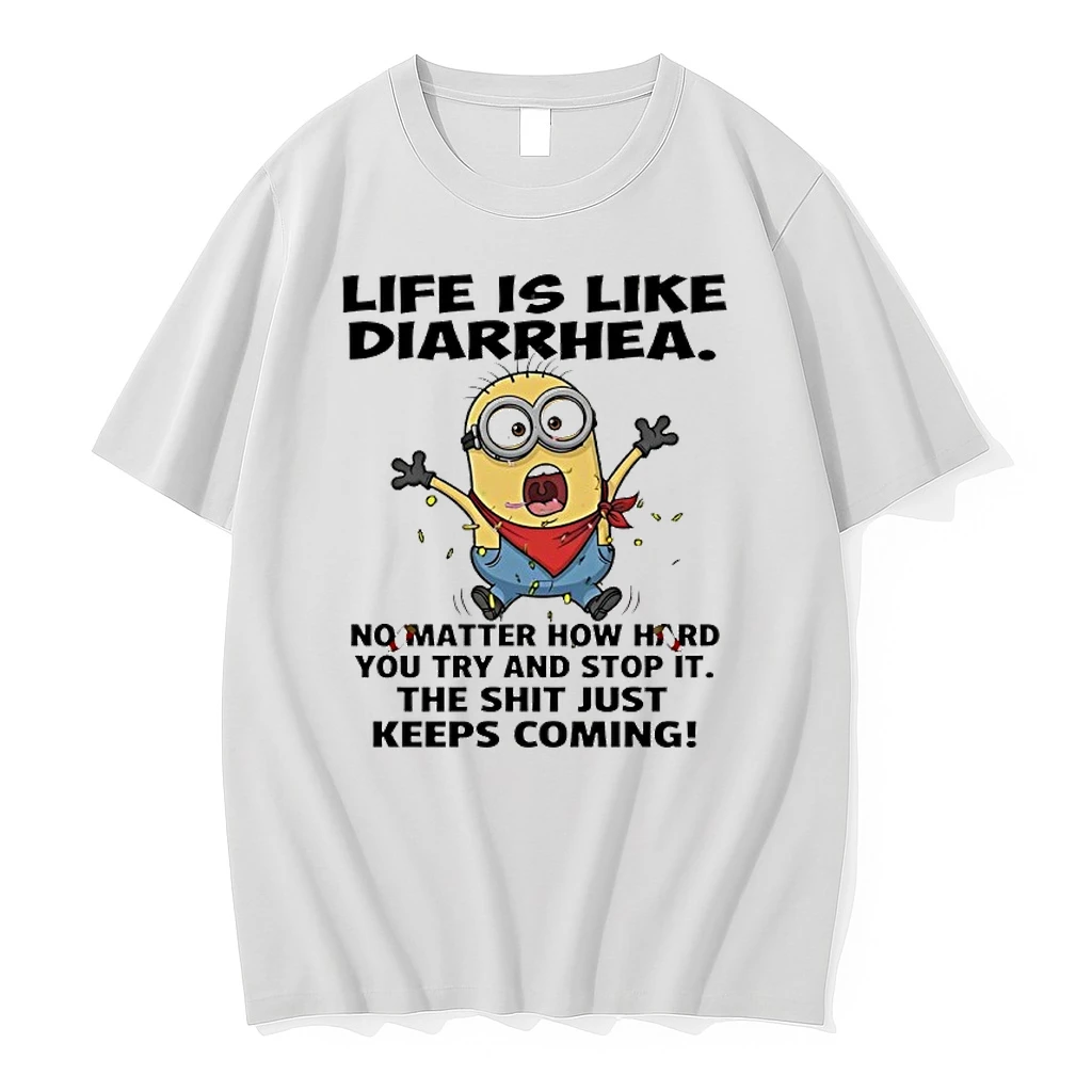 Minions Ribbon Life Is Like Diarrhea No Matter How Hard You Try And Stop It The Shit Just Keeps Coming Shirts