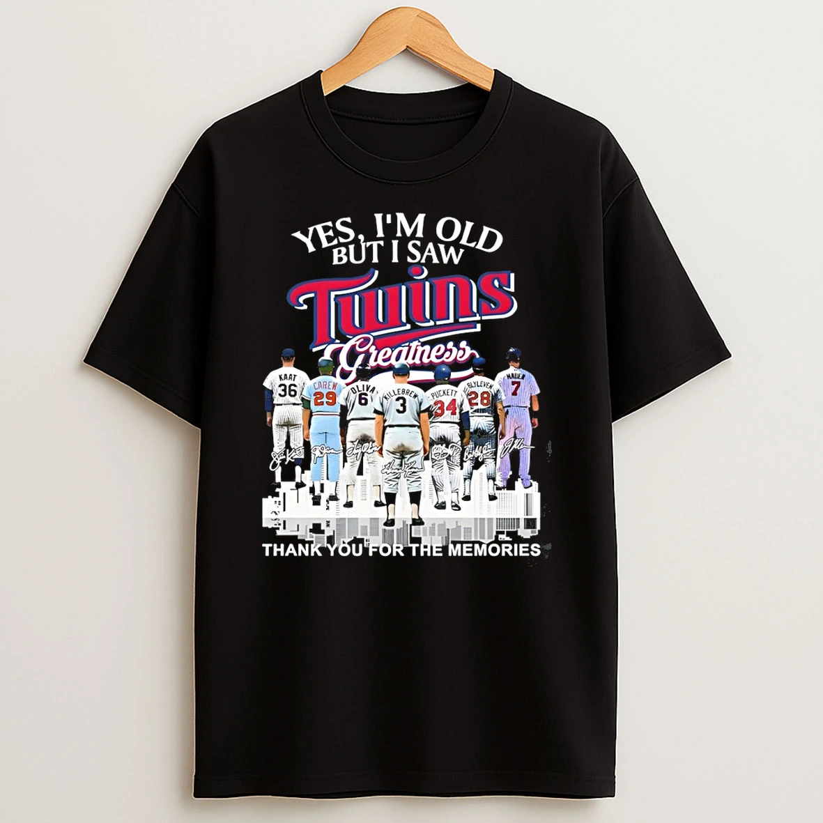 Minnesota Twins Greatness Yes Im Old But I Saw Twins Thank You For The Memories Signatures Shirts