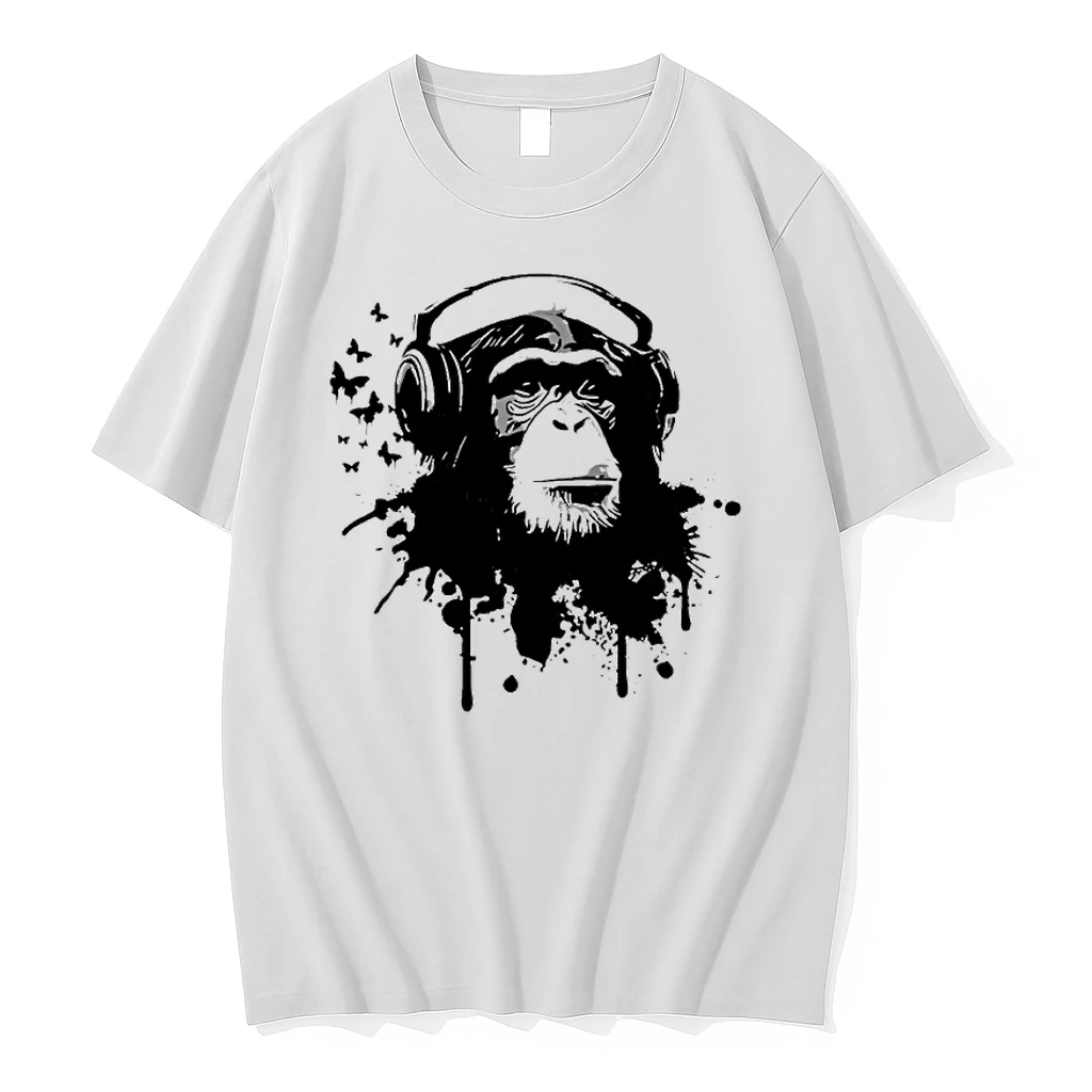 Monkey With Headphones Art Shirts