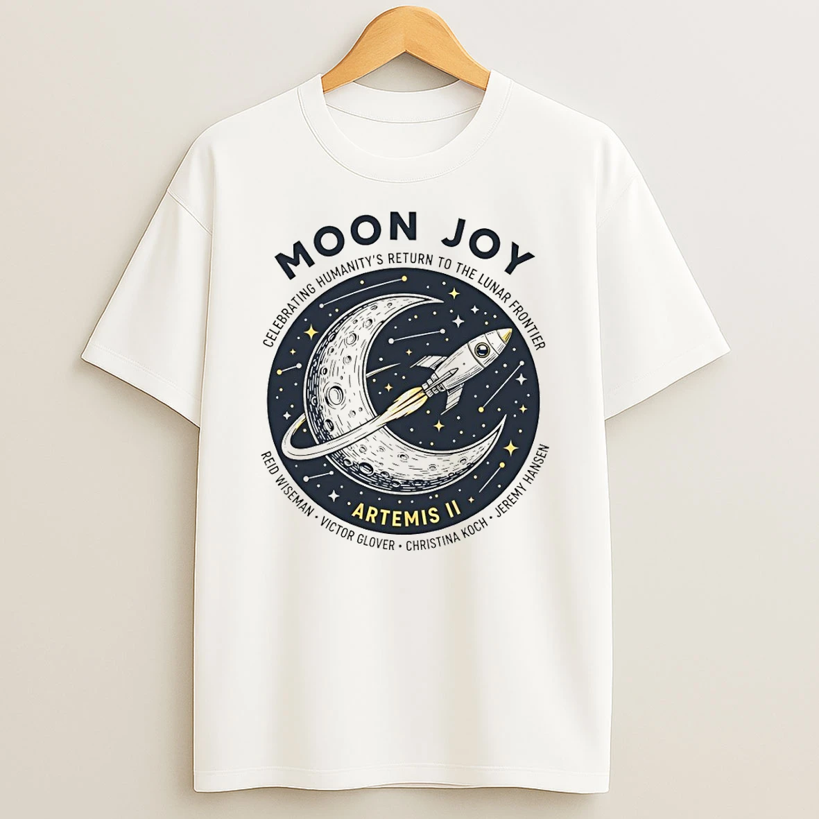 Moon Joy Artemis Ii Lunar Mission Celebrating Humanitys Return To The Lunar Frontier Shirts