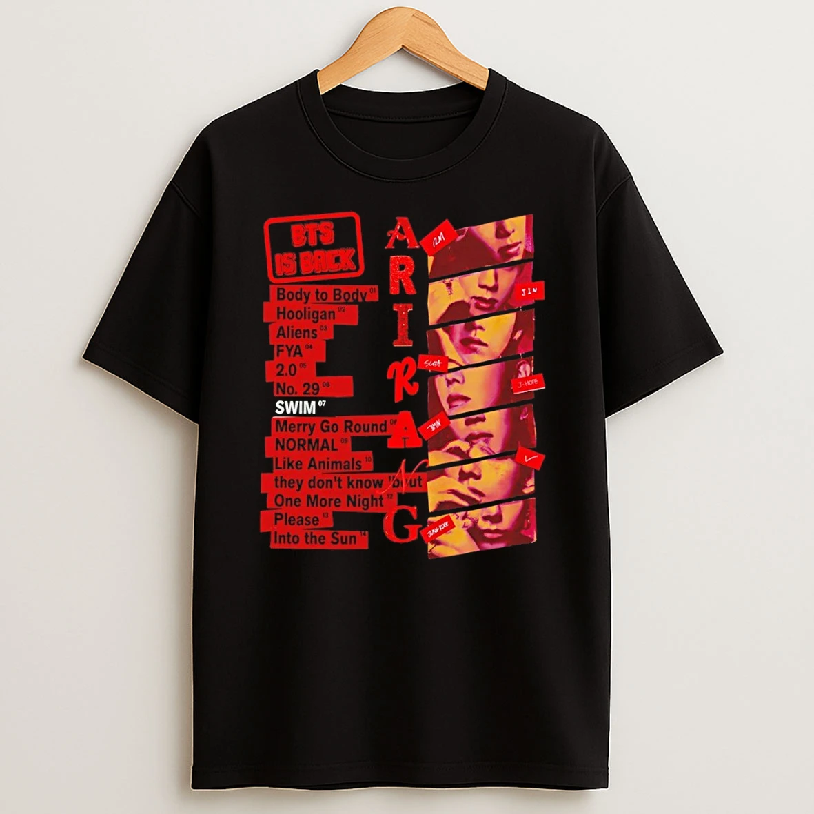 Namjoon Seokjin Yoongi Hoseok Jimin V Jungkook Bts World Tour 2026 Arirang Concert Shirts