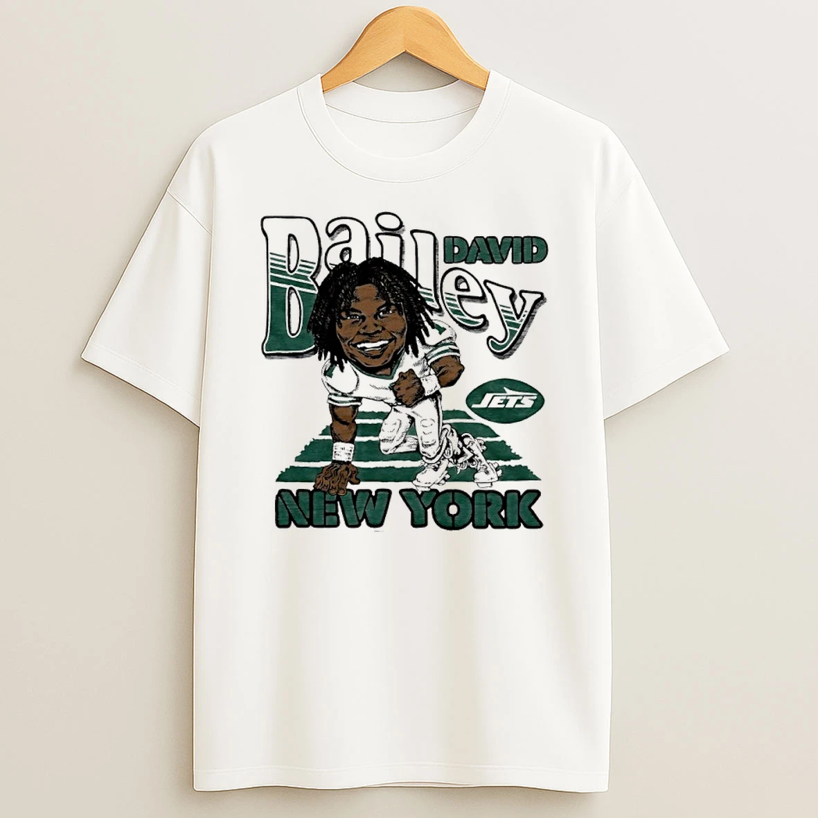 New York Jets David Bailey Player Caricature Shirts