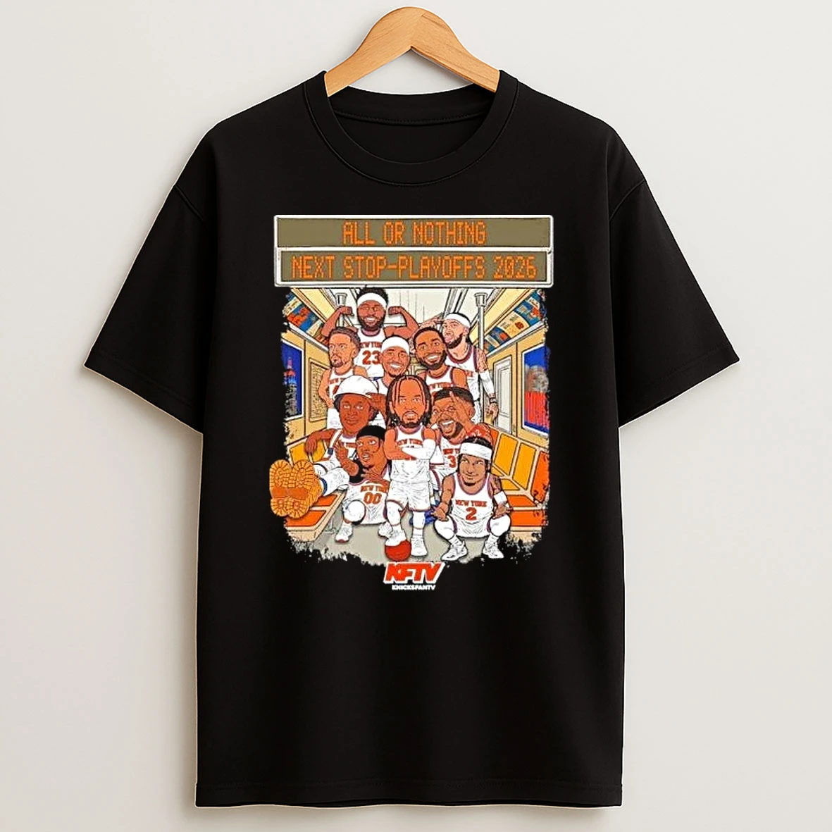 New York Knicks All Or Nothing Next Stop Playoffs 2026 Shirts