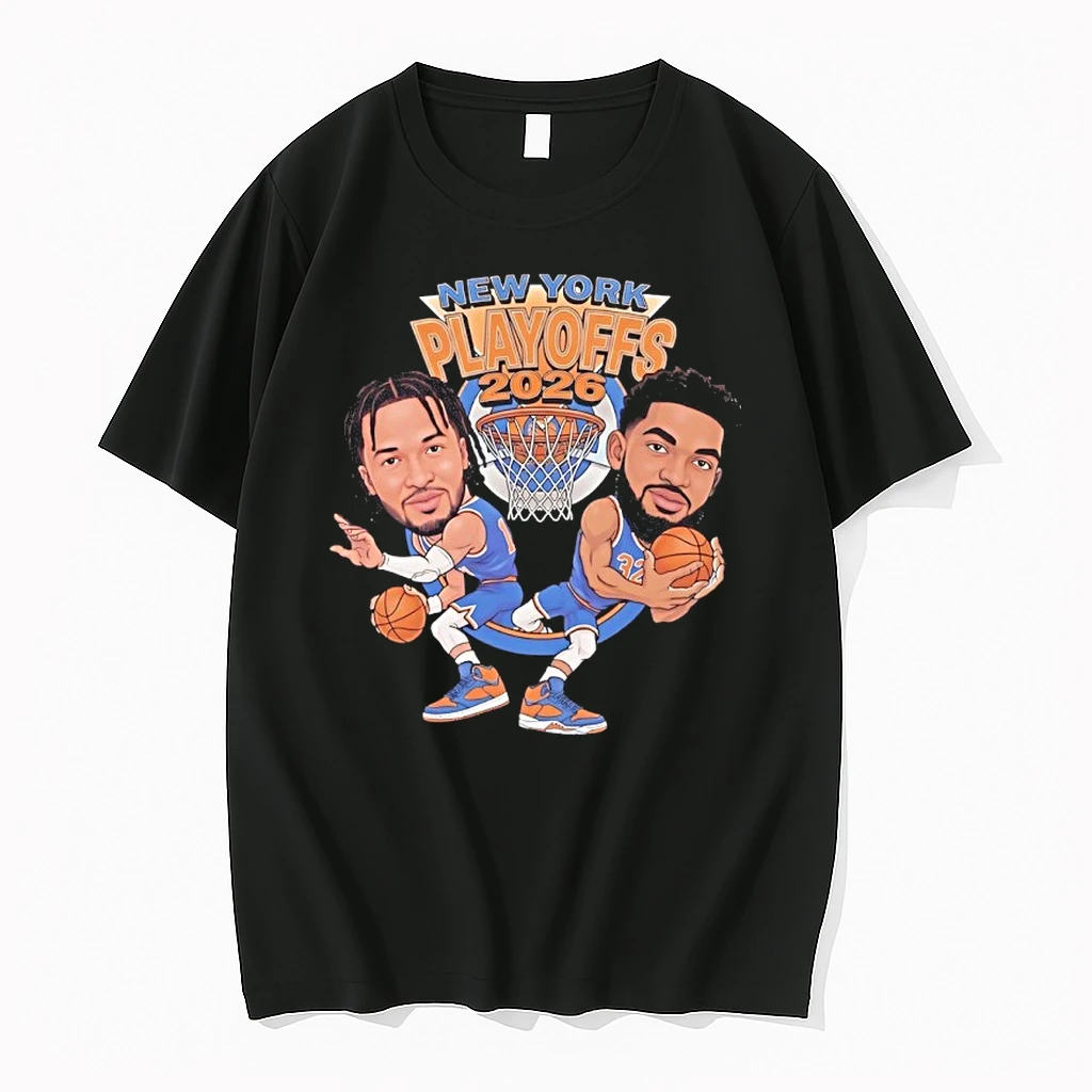 New York Knicks Jalen Brunson And Karl Anthony Towns 2026 Nba Playoffs Caricature Shirts