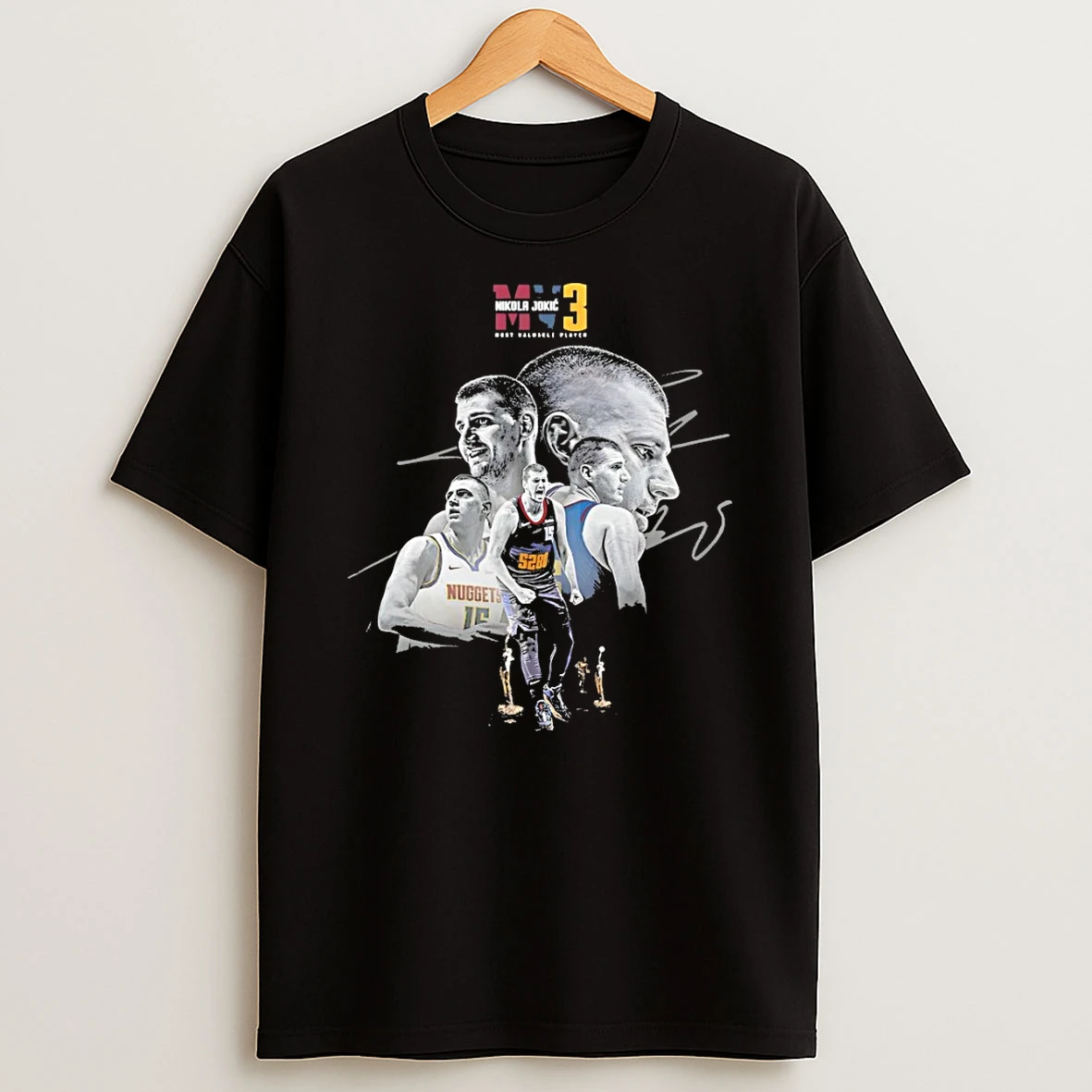 Nikola Jokic 3 Denver Nuggets Basketball Most Valuable Player Shirts