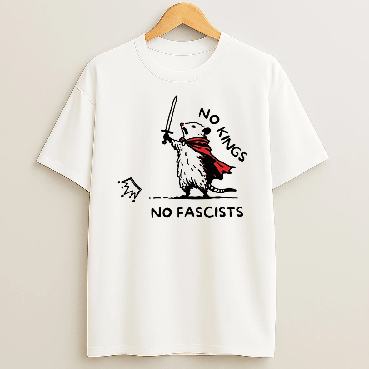 No Kings No Fascists Opossum Warrior Doodle Meme No Kings Anti Trump Shirts
