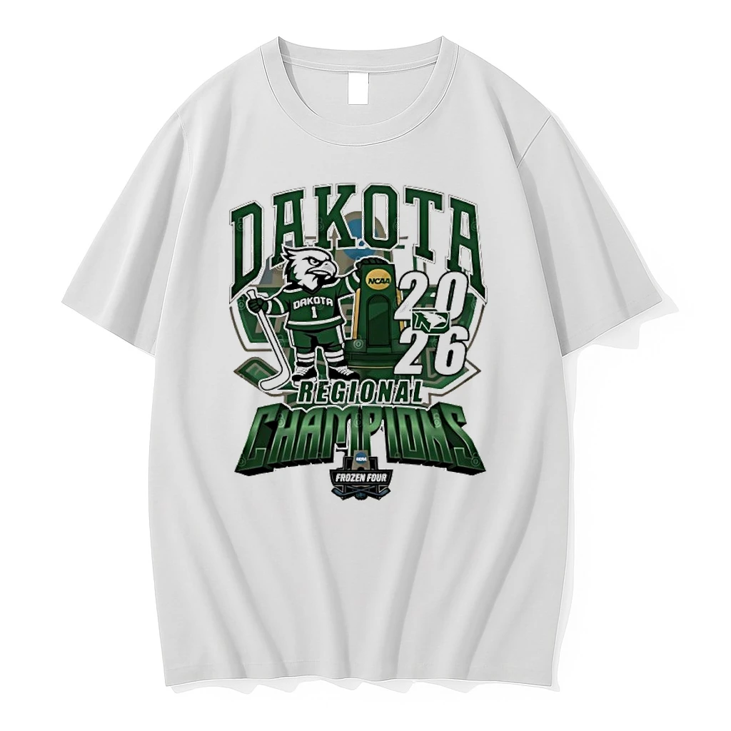 North Dakota Fighting Hawks 2026 Ncaa Mens Hockey Regional Champions Mascot Trophy Shirts