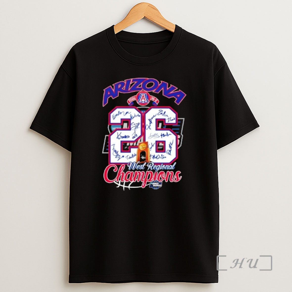 Officials 2026 Arizona Wildcats West Regional Champions March Madness All Signatures Shirt Sweatshirt Tee