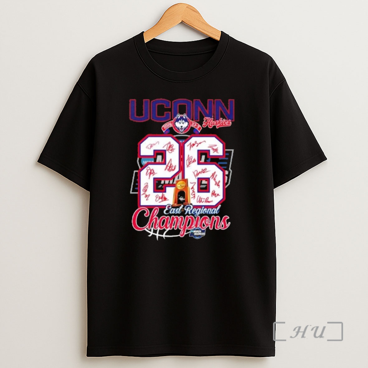 Officials 2026 Uconn Huskies East Regional Champions March Madness All Signatures Shirt Sweatshirt Tee