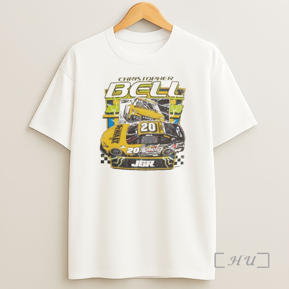 Officials Christopher Bell Joe Gibbs Racing Team Collection Cream 20 Shirt Sweatshirt Tee