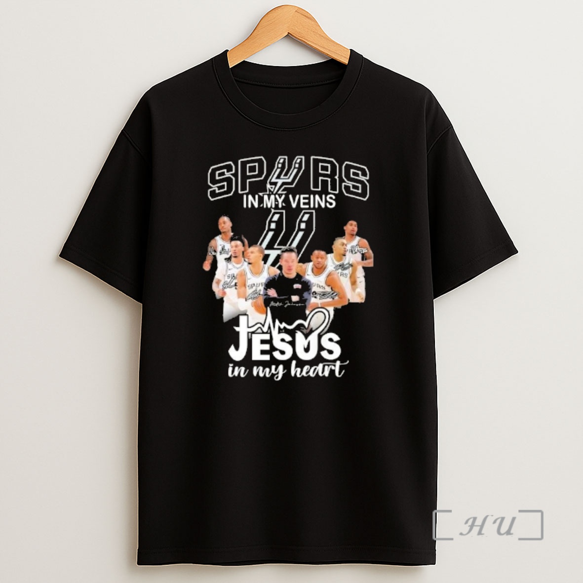 Officials Coach Mitch Johnson And Players San Antonio Spurs In My Veins Jesus In My Heart Shirt Sweatshirt Tee